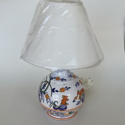 Albisola ceramics Art - Bowl lamp, in majolica
